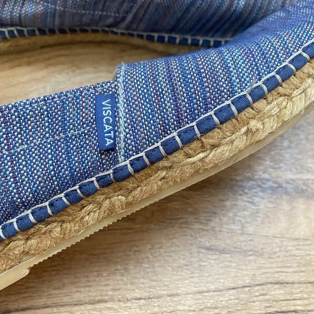 VISCATA Barcelona Canvas Espadrilles Sz 38 Handmade‎ Stripe Multicolor Comfort